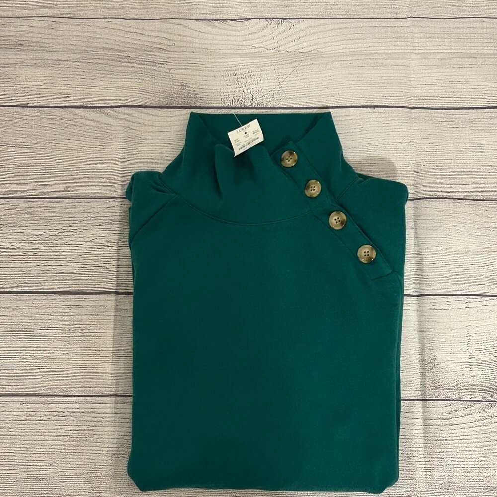 J Crew Wide button-collar tunic sweatshirt in cloudspun fleece - Picture 13 of 13